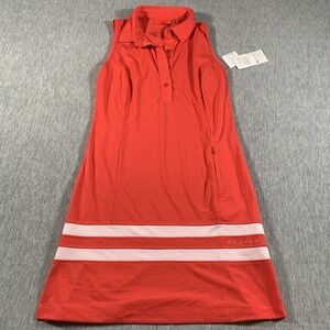 Redvanly Polo Dress Womens Medium Red Sleeveless Collared Stretch Golf Tennis
